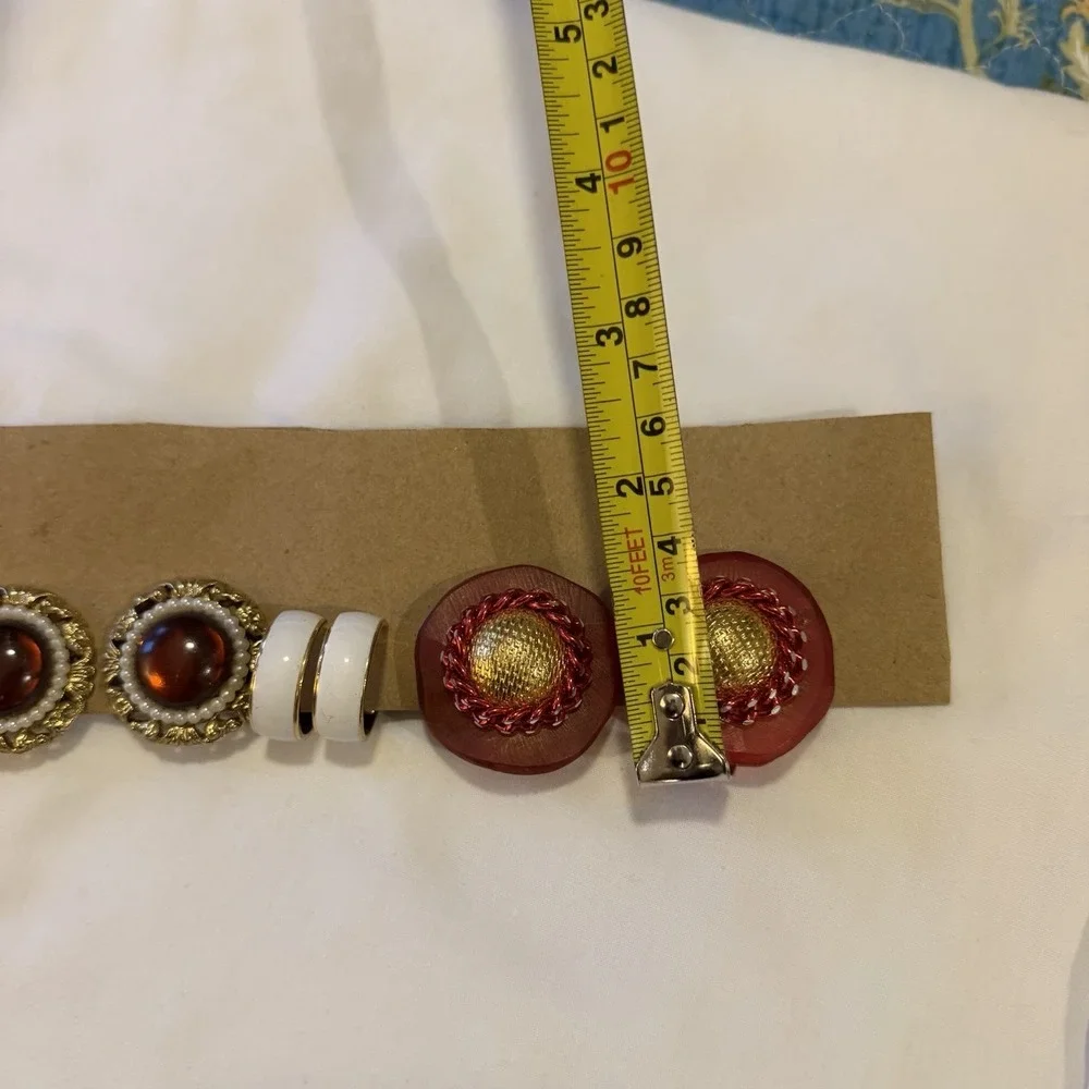 Lot of 5 Pairs Vintage‎ Clip On Earrings Floral Lucite Cabochon Enamel Retro